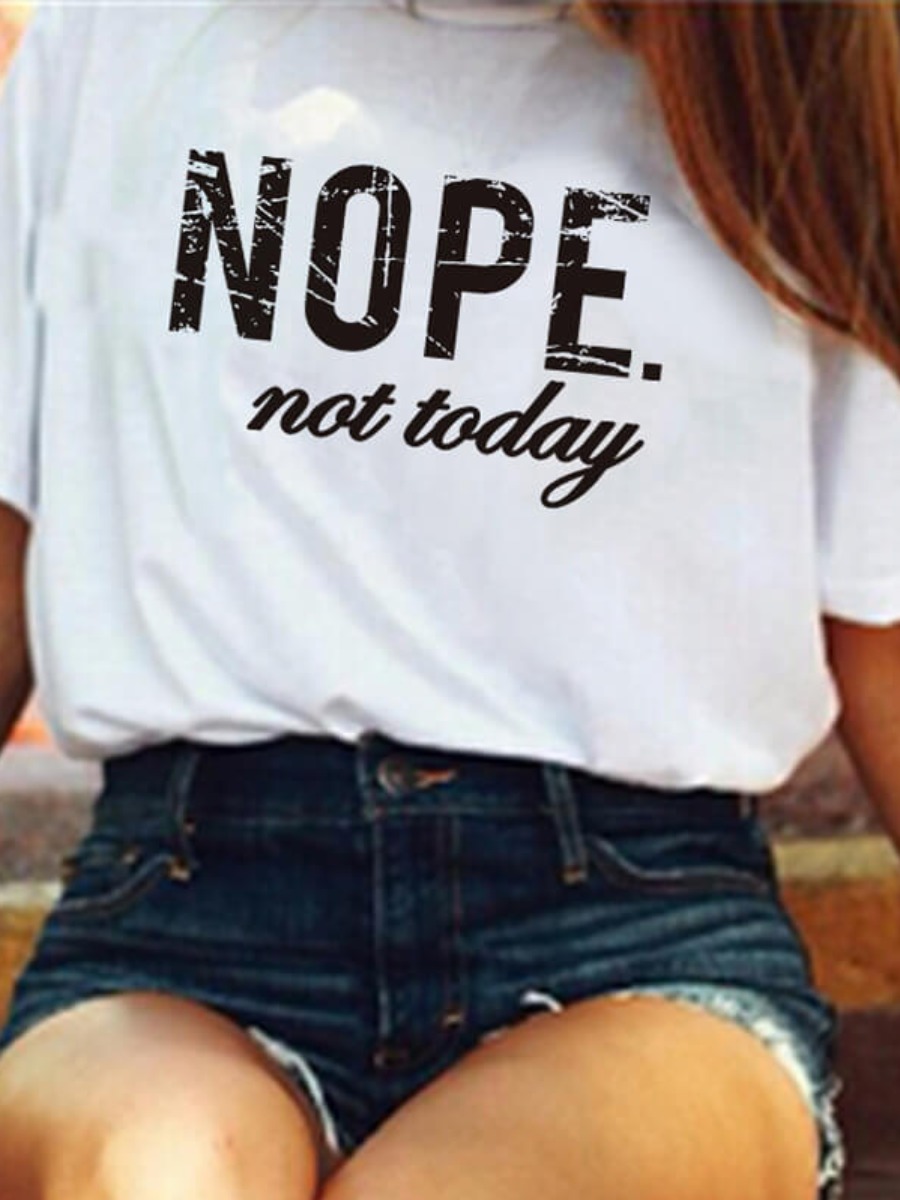 LW Round Neck Letter Print T-shirt