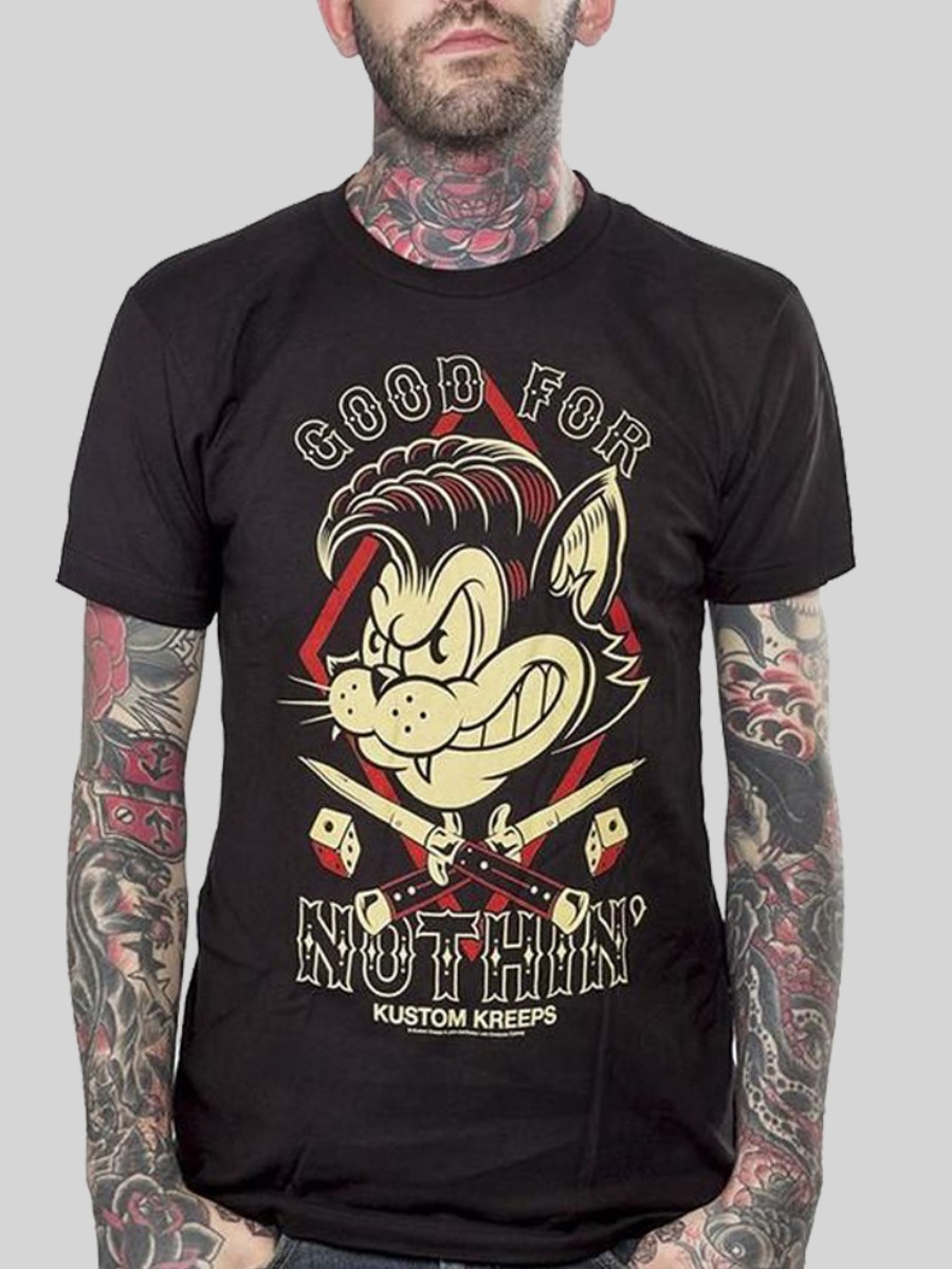 

Lovely Men Casual Cartoon Letter Print Black T-shirt