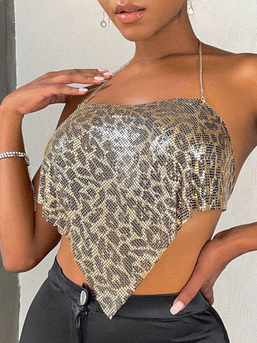 

Lovely Sexy Leopard Print Backless Camisole