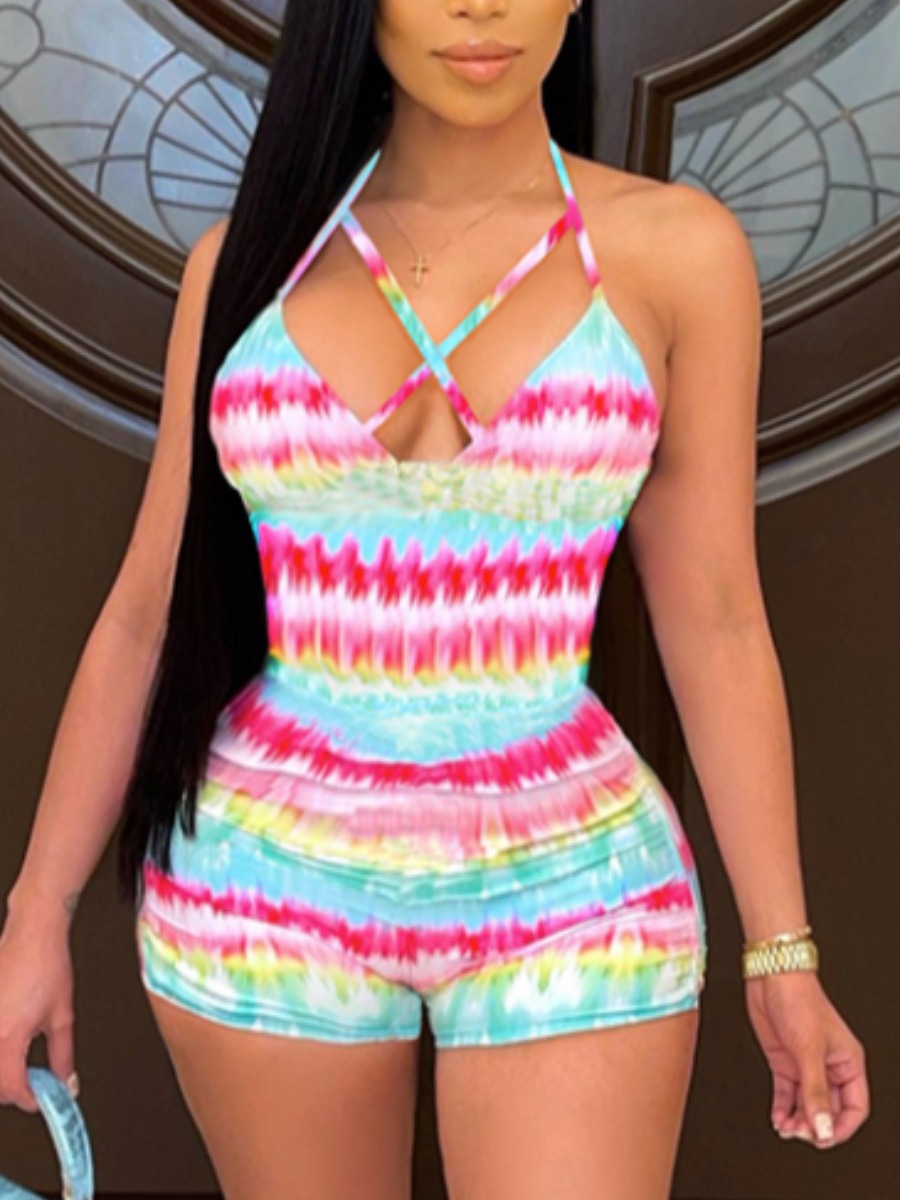 LW Backless Tie-dye One-piece Swimsuit