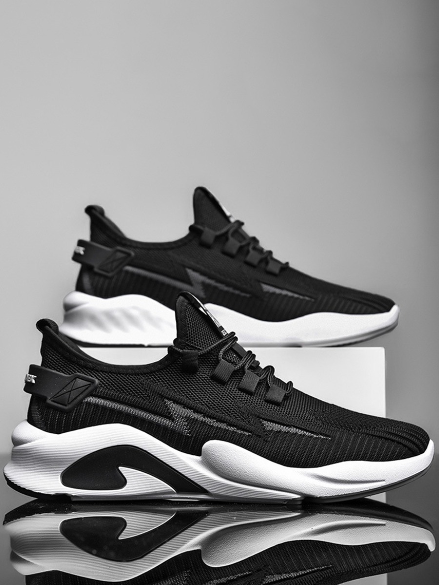 

LW Men Sporty Patchwork Drawstring Green Sneakers, Black