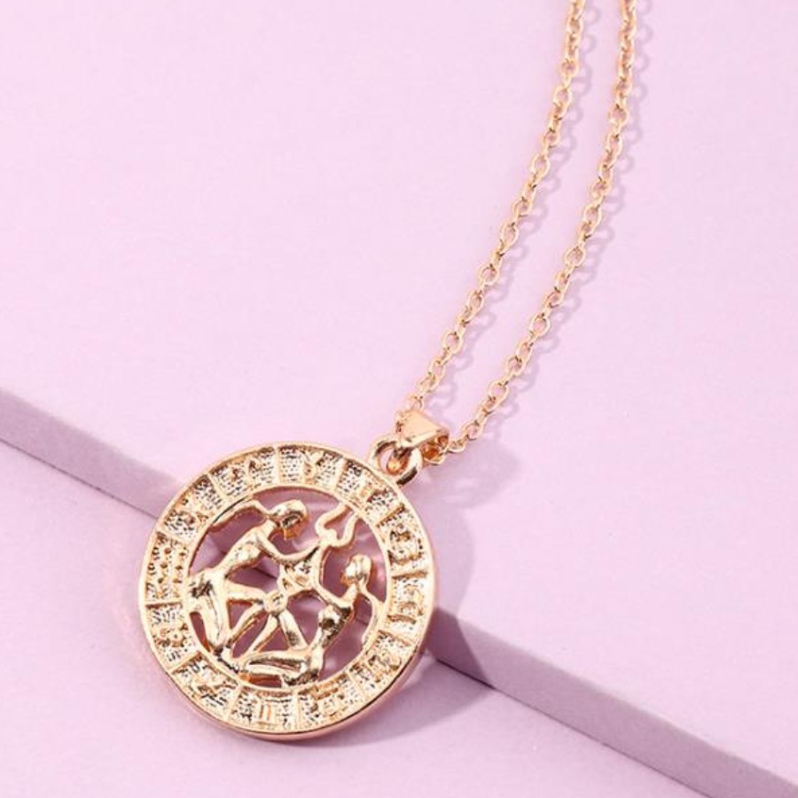 

LW Gemini Casual Letter Costellation Brown Necklace