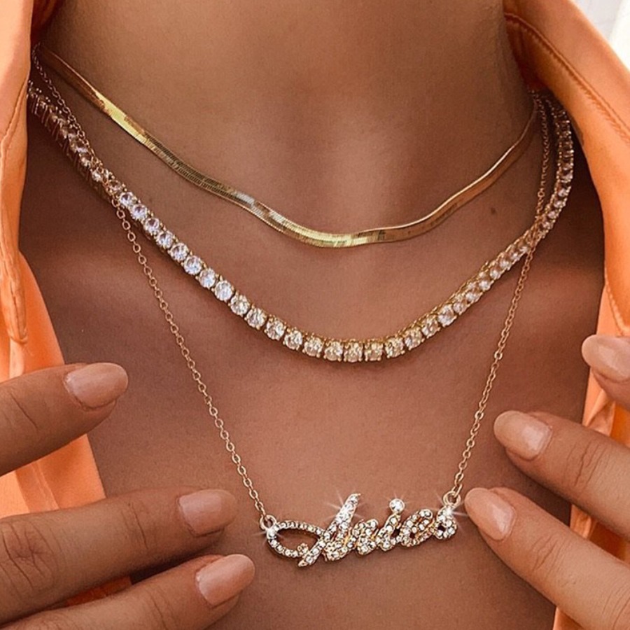 

Lovely Aries Casual Letter Pearl Decoration Gold Multilayer Necklace
