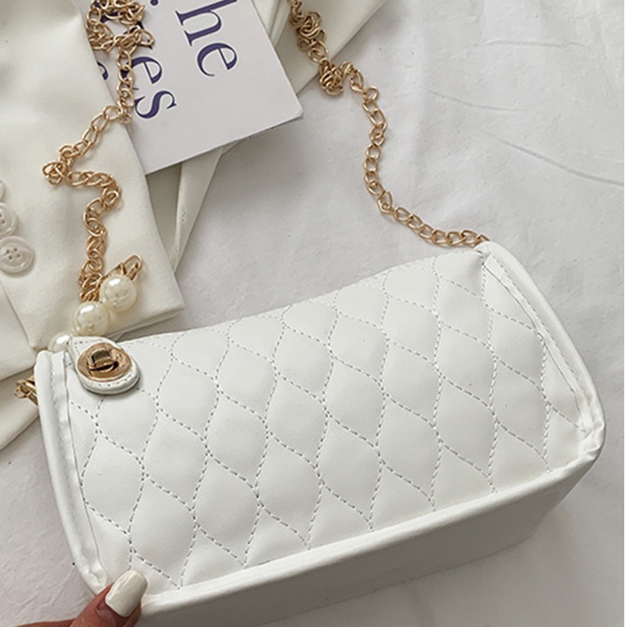 

LW Casual Geometric Pattern White Crossbody Bag