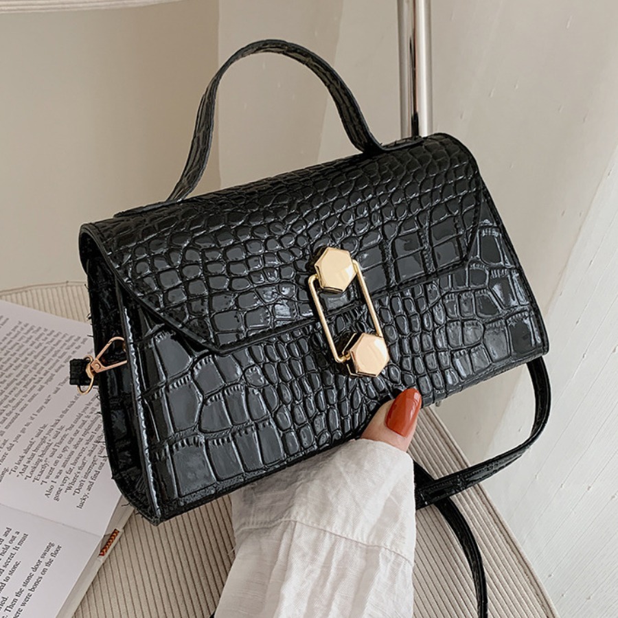 

Lovely Casual Crocodile Pattern Black Crossbody Bag