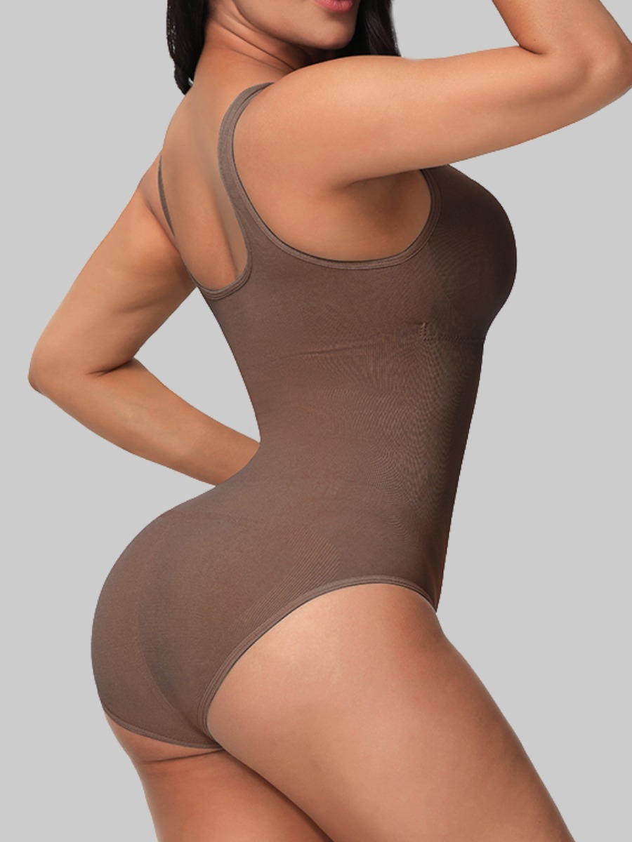 

LW Casual U Neck Basic Skinny Dark Coffee Corset