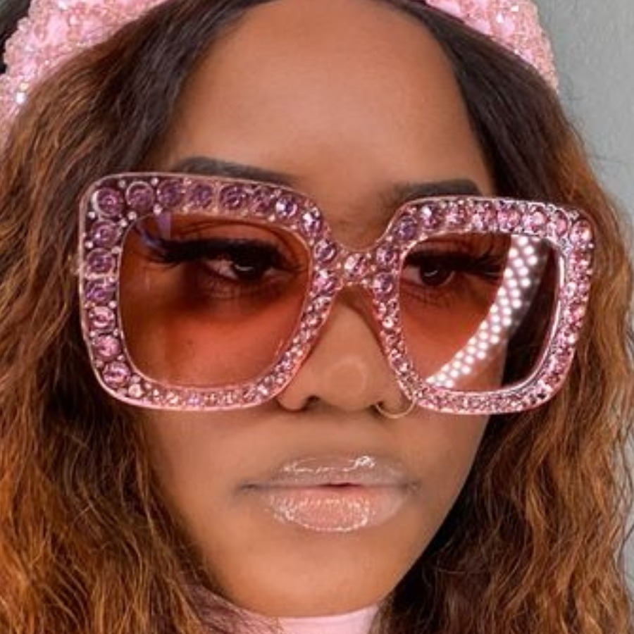 

LW Street Crystal Decoration Pink Sunglasses