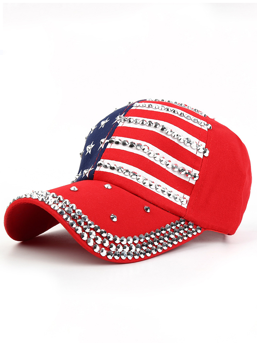 

LW Men Casual American Flag Independence Day Red Hat