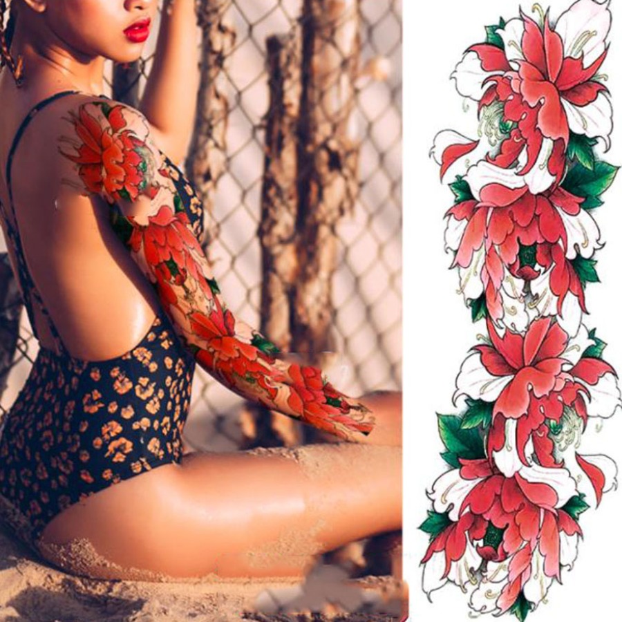 

LW Street Floral Decoration Carbon Black Body Tattoo