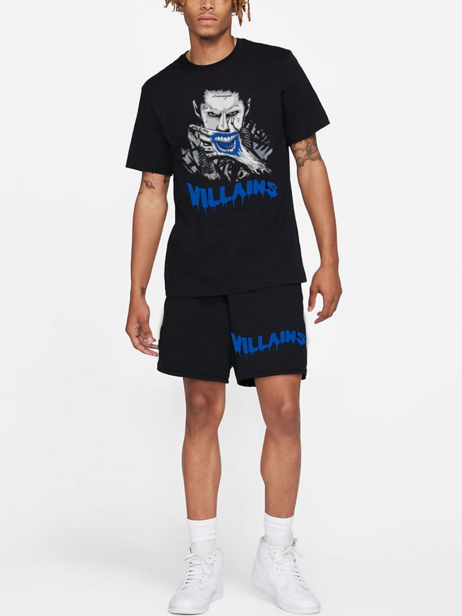 

Lovely Men Casual Figure Letter Print Black Two Piece Shorts Set