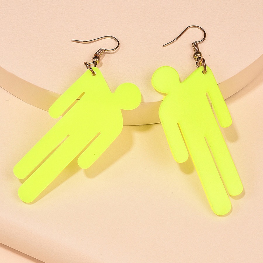 

Lovely Street Figure Decoration Yellow Earring