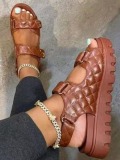 LW Quilted Slide Velcro Platform Sandals