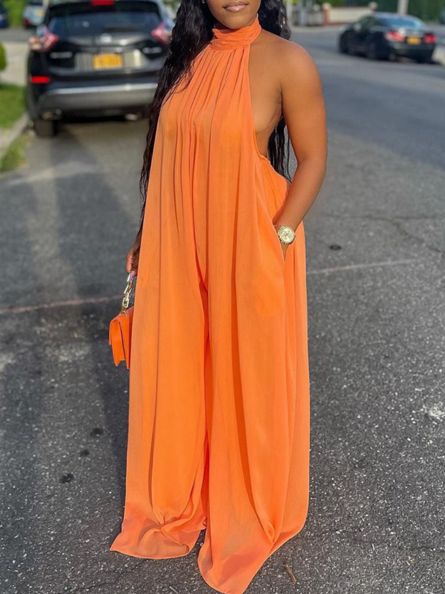 

LW Wide Fit Backless One-piece Jumpsuit, Croci