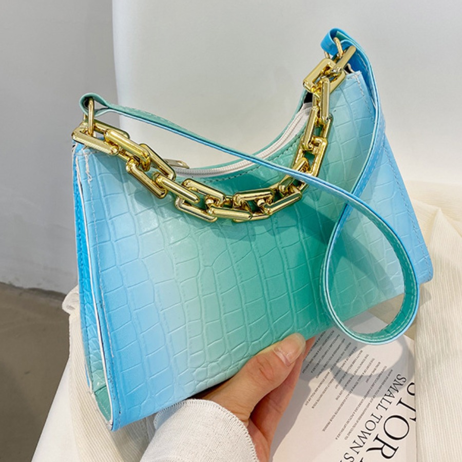 

LW Gradient Chain Decoration Shoulder Bag, Green