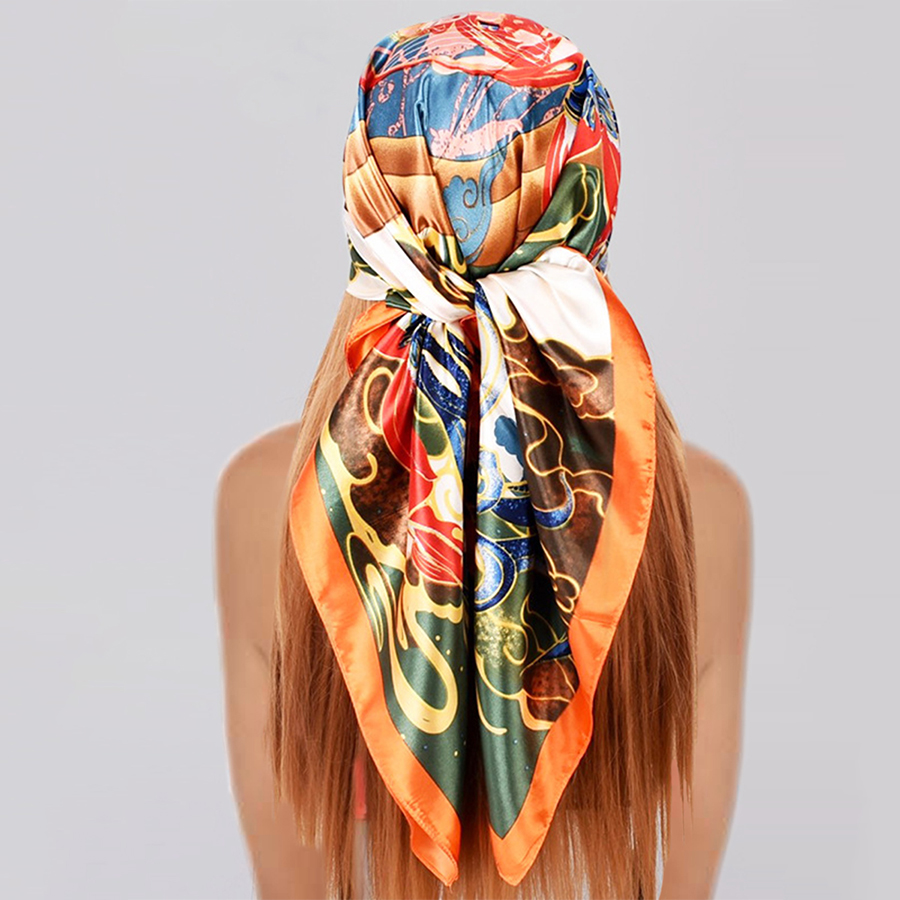 

LW Mixed Print Large Square Bandana Headband, Croci
