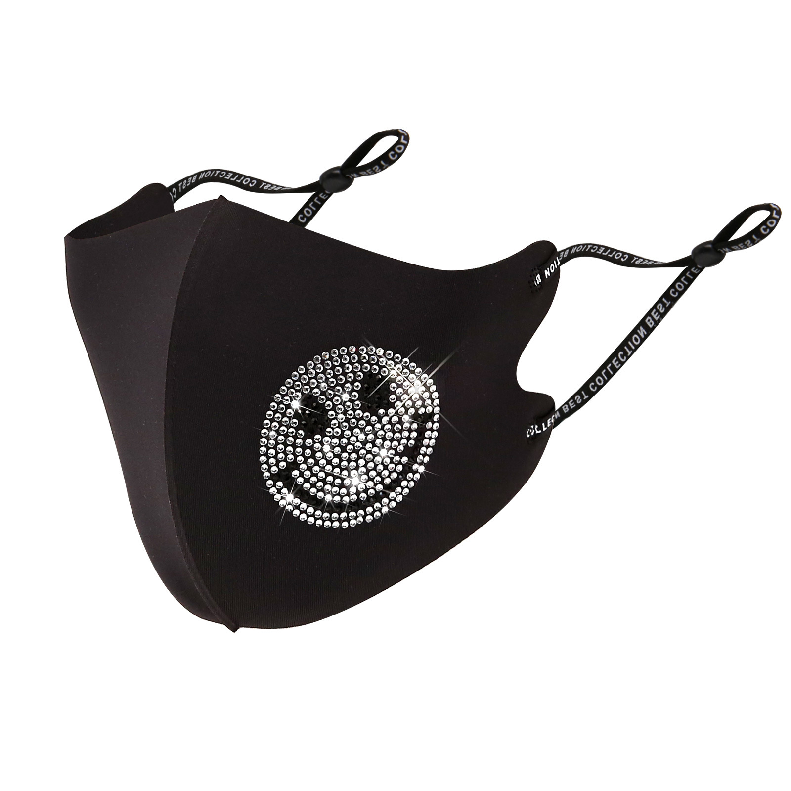 

LW Casual Sequined Cartoon Black Face Mask