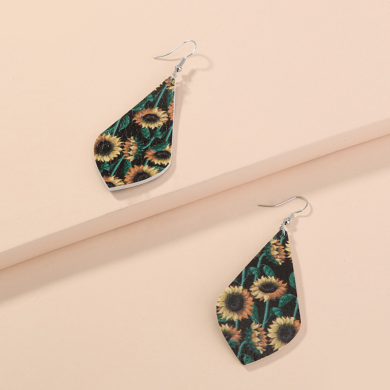 

Lovely Sweet Floral Print Green Earring