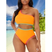 Lovely Boho One Shoulder High-waisted Orange Yello