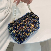 LW Sequined Pearl Decoration Messenger Bag