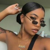 LW Oval-shaped Metal Frame Sunglasses