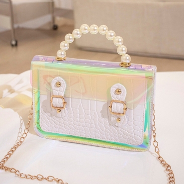 

LW Casual Pearl Decoration White Crossbody Bag