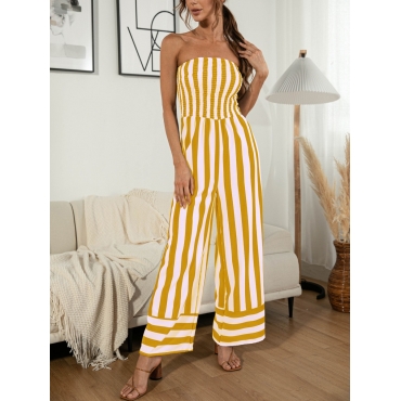 

Lovely Casual Off The Shoulder Striped One-piece Jumpsuit, Stripe