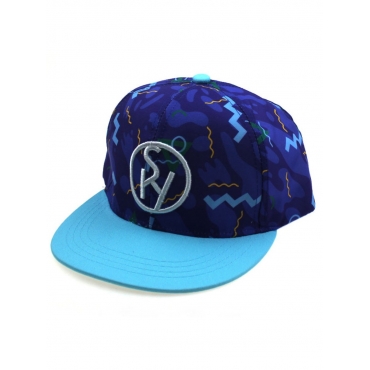 

LW Men Street Mixed Print Blue Hat