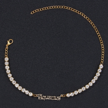 

LW Aquarius Casual Letter Decoration Yellow Body Chain