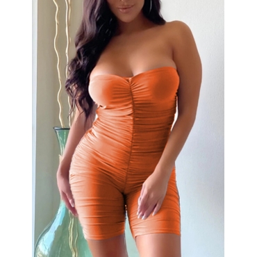 

Lovely Sexy Off The Shoulder Ruched Croci One-piece Romper