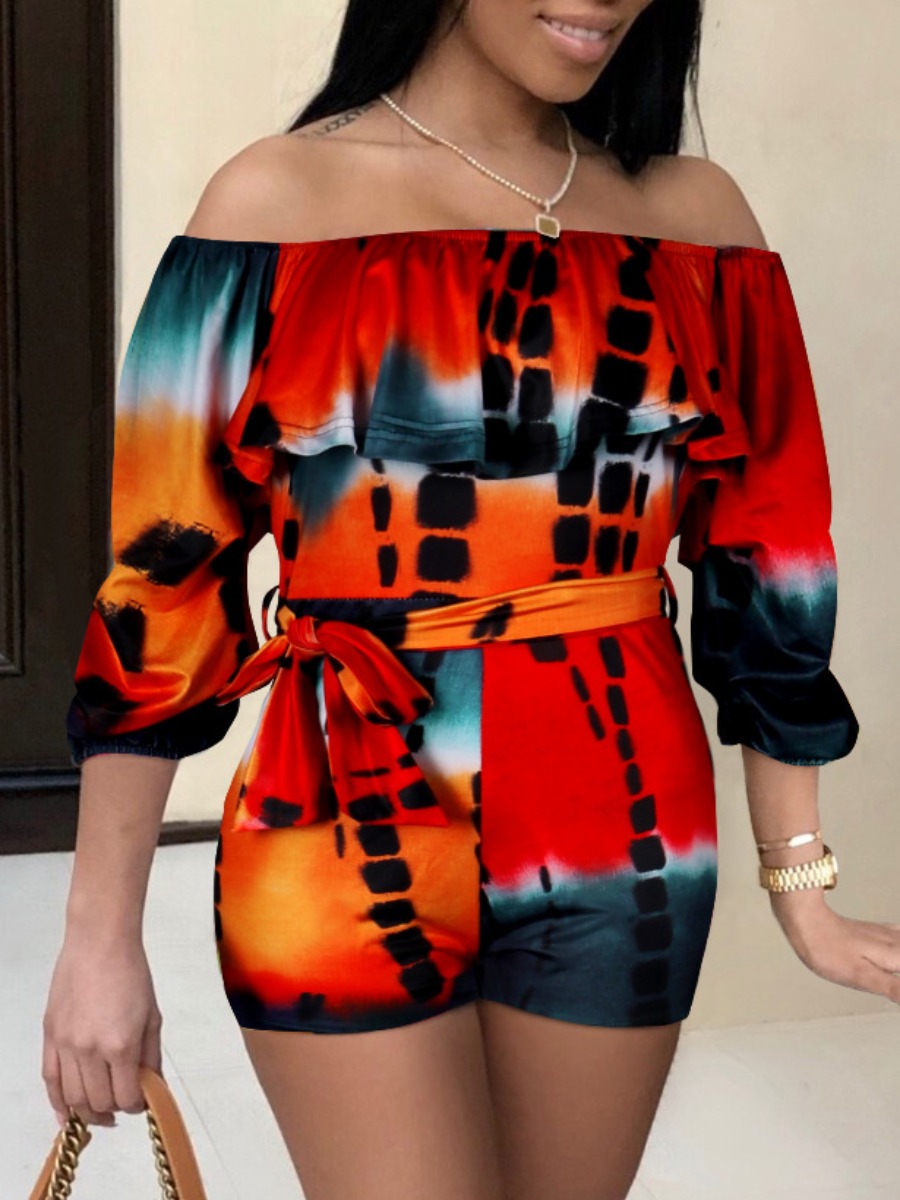 

Lovely Fold-over Bandage Design One-piece Romper, Red