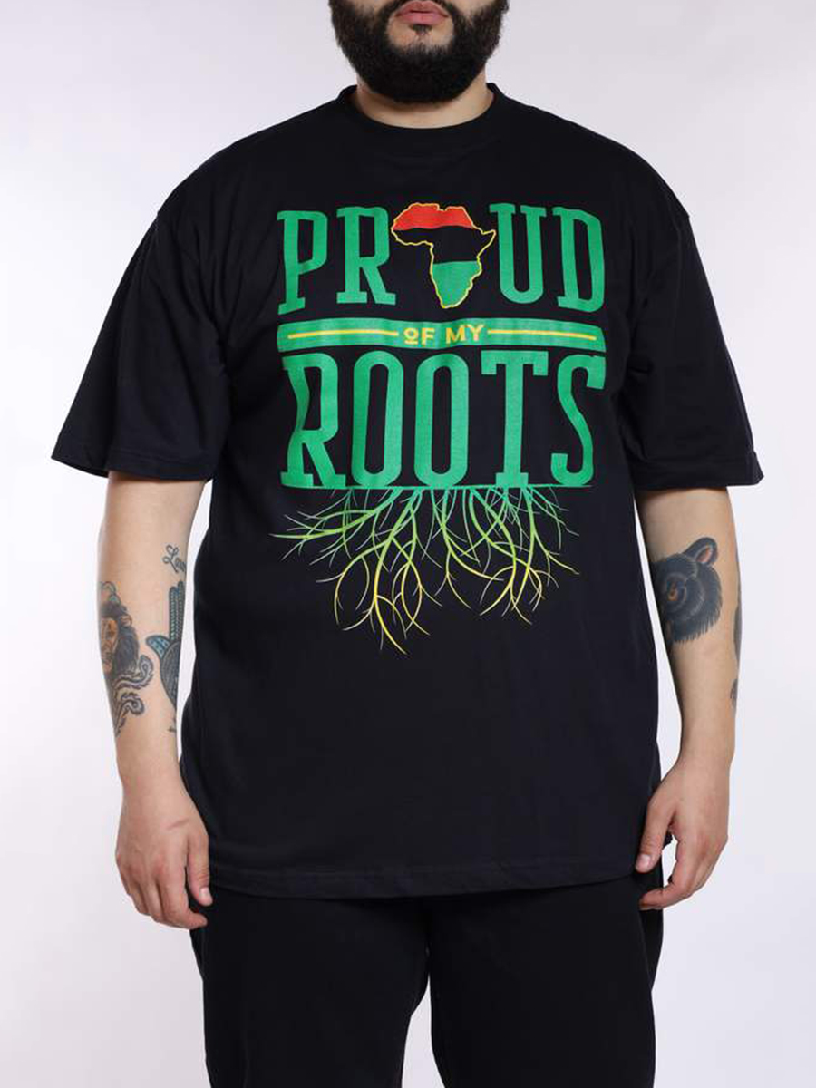 

Lovely Men Africa Letter Print T-shirt, Black
