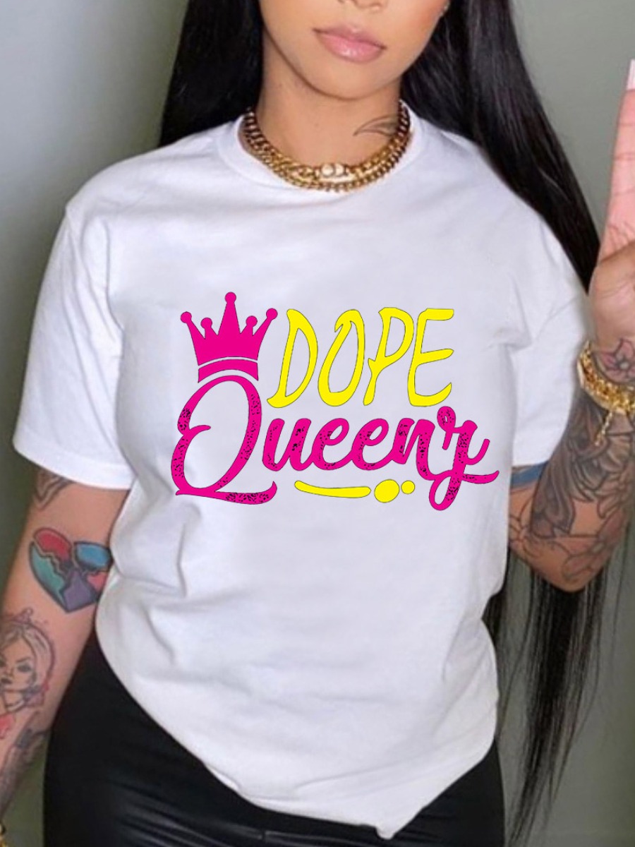 LW Crown Letter Print T-shirt