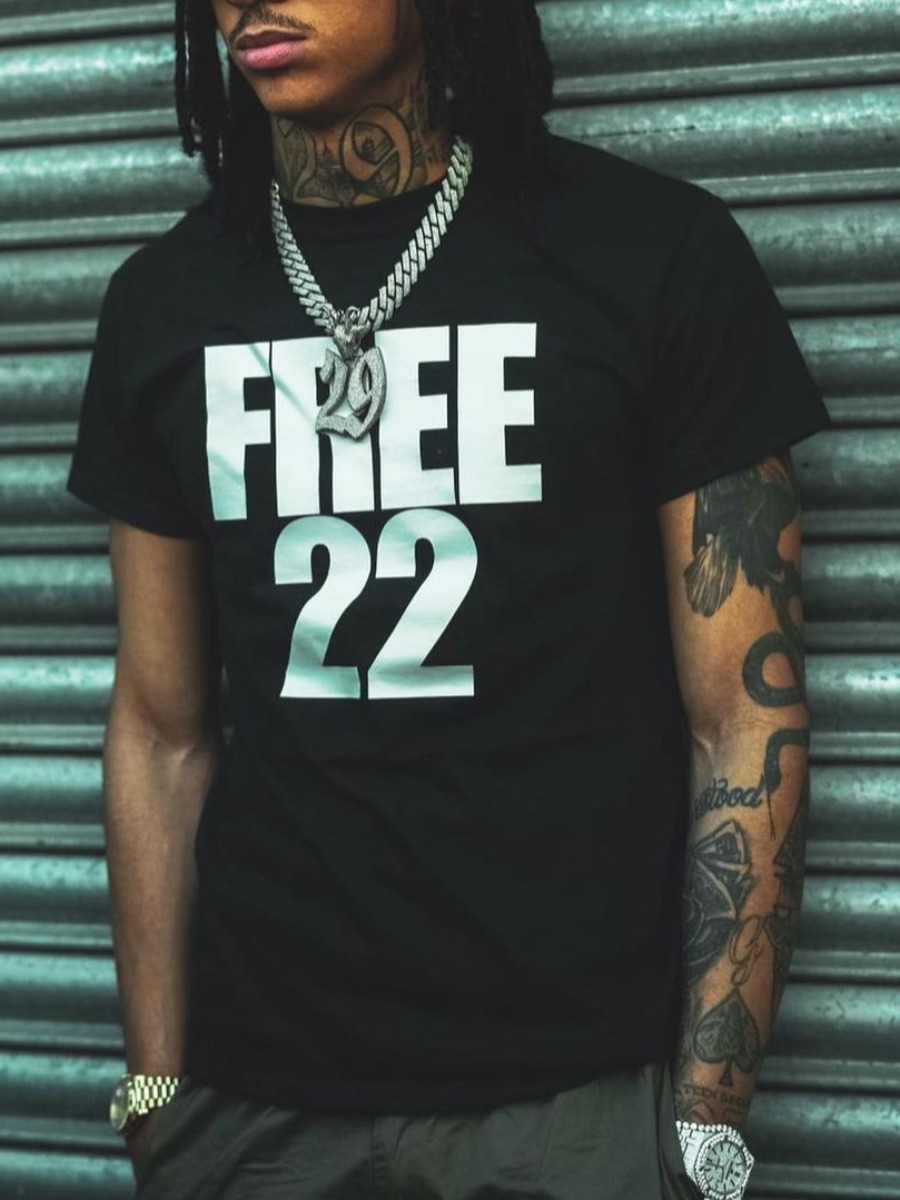 

Lovely Men Round Neck Letter Print T-shirt, Black