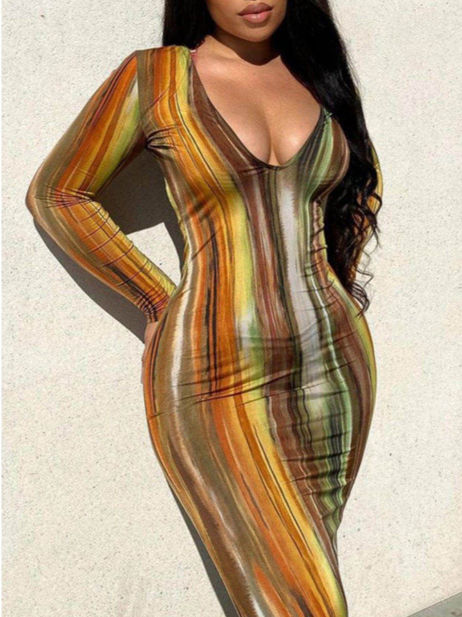 

LW U Neck Gradient Bodycon Dress, Croci