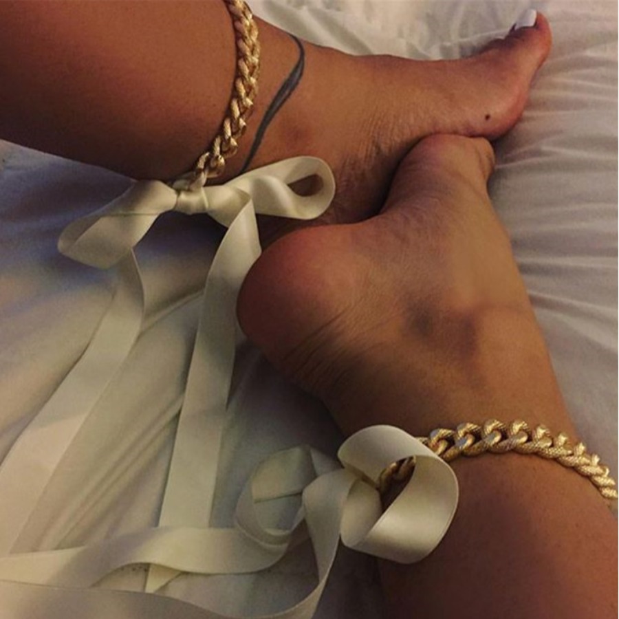 

LW Bandage Design Anklet, Gold