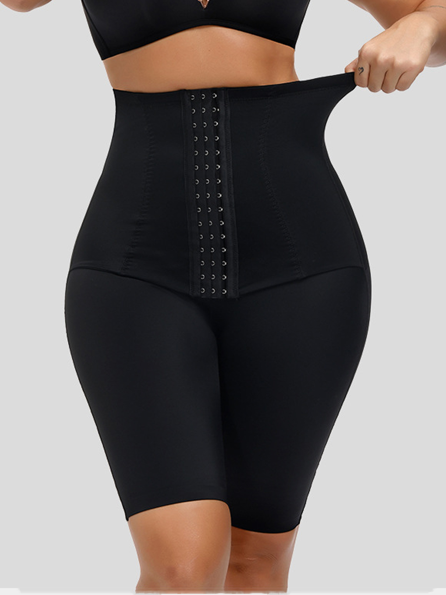 

LW COTTON High-waisted Button Design Corset, Black