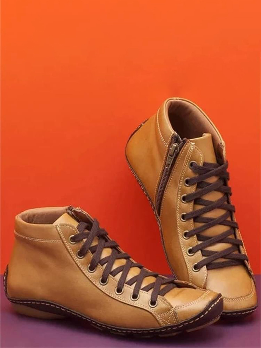 

LW Side Zipper Design Booties, Yellow