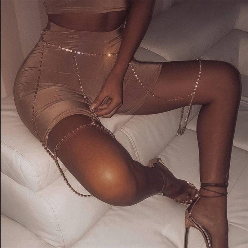 

LW Crystal Leg Waist Chain, Silver