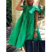 LW Basic Solid A Line Blending Midi Dress