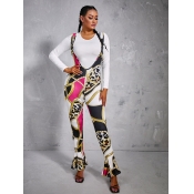 LW Leopard Chain Print Overall Pants Set
