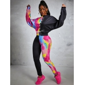 LW Tie-dye Patchwork Bandage Pants Set