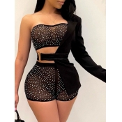 LW SXY Sequined See-through Three Piece Shorts Set