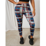 LW Mid Waist Plaid Print Pants