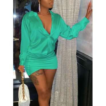 

LW Turndown Collar Regular Fit Dress, Light green