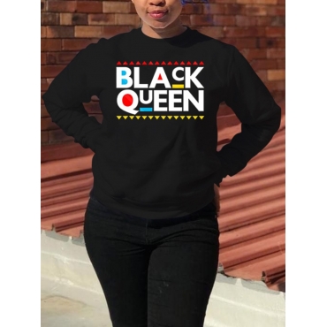 

LW BASICS Geometric Letter Print Hoodie, Black
