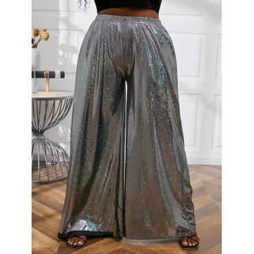 

LW Plus Size High-waisted Wide Leg Pants, Grey