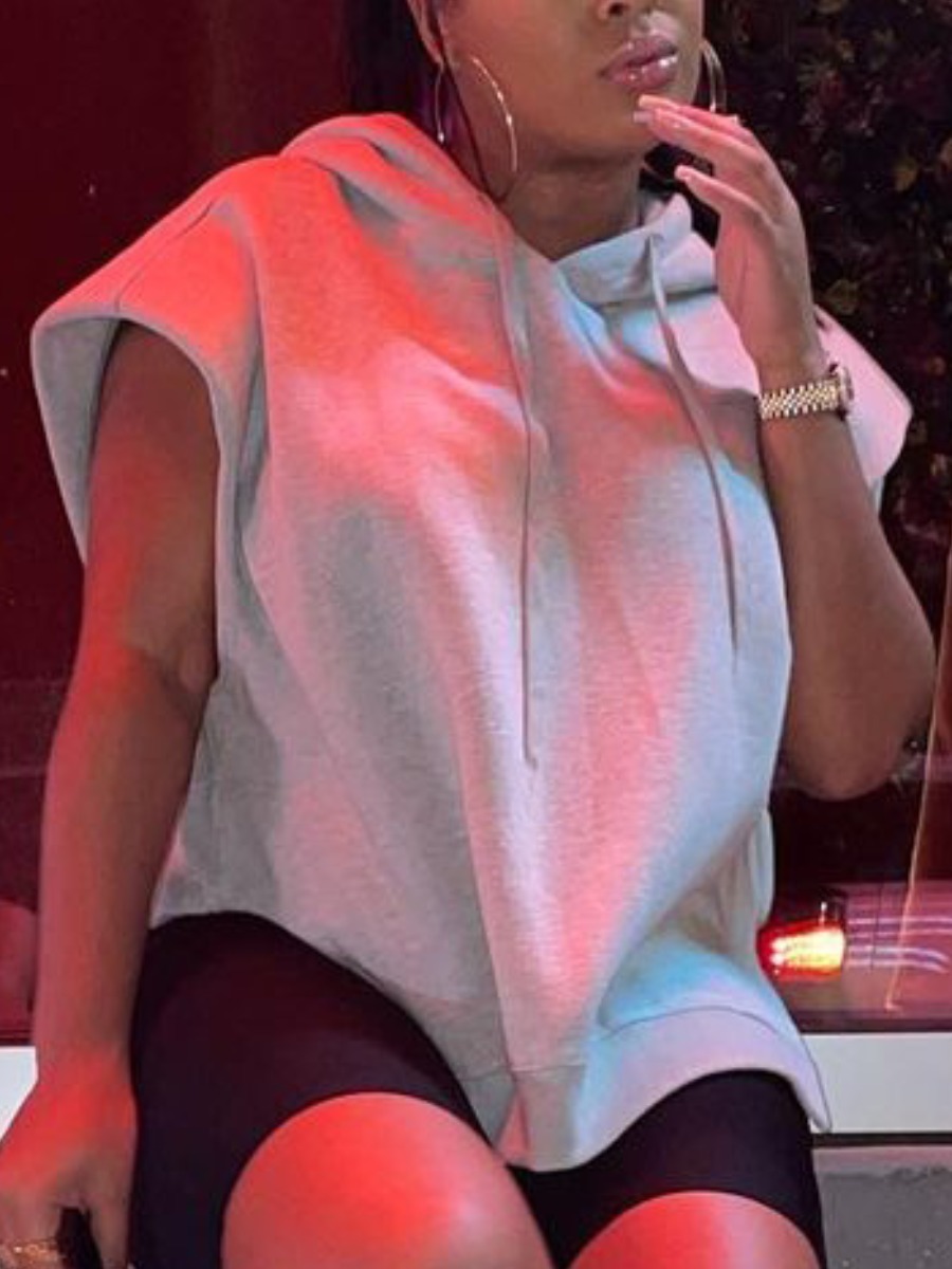 

LW Side Slit Oversized Hoodie, Grey
