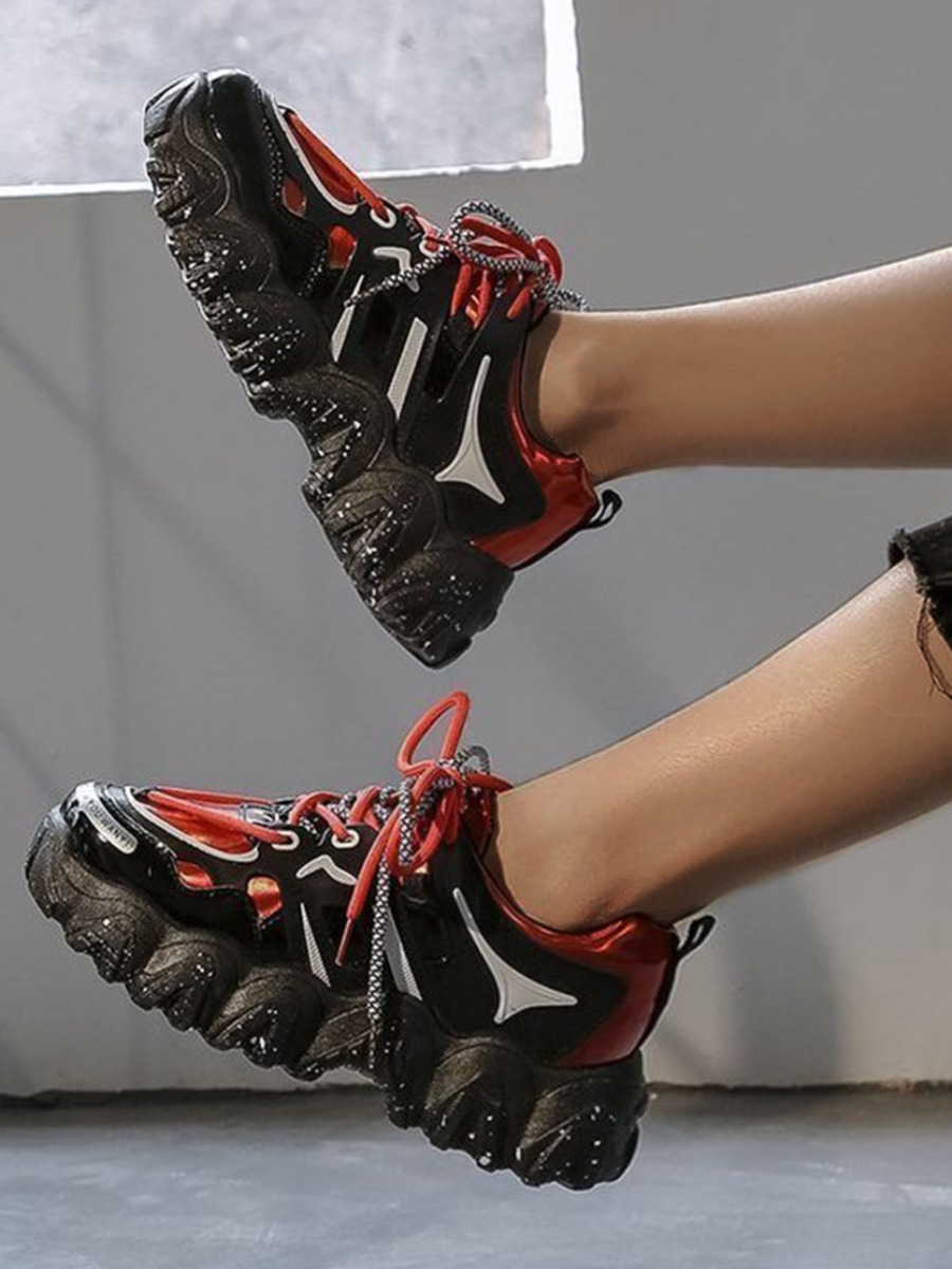 

LW Chunky Sole Sneakers, Red