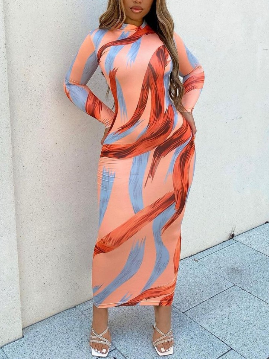 

LW Print Patchwork Bodycon Dress, Fan fare