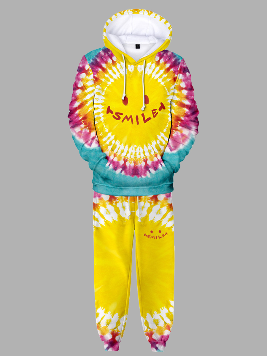 

LW Men Tie-dye Oversized Pants Set, Yellow
